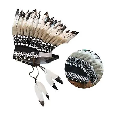 American Chief Indian Native Hat Feather Headdress Costume Decorative Men Women • £17.54