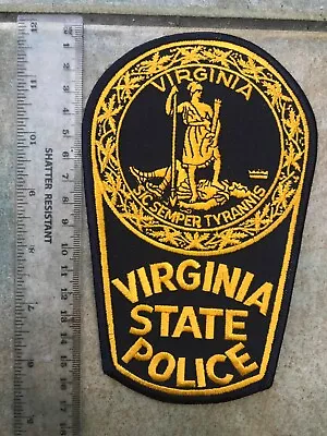 £1.49 • Buy Virginia State Police Patch Badge Embroidered Gold Black USA America New