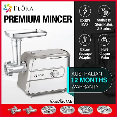 $101.95 • Buy Flora Max 3000W Electric Meat Mincer Sausage Filler Stuffer Kibbe Maker Machine