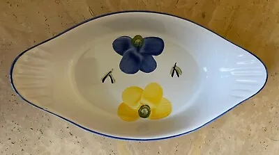 Serving Bowl/Dish - MAXAM #149 - Hand Painted Portugal -  Blue/Yellow Flowers • $7