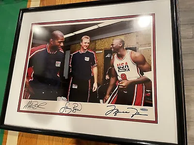 Michael Jordan Magic Johnson Larry Bird Dream Team Signed Auto Uda 16x20 • $6995