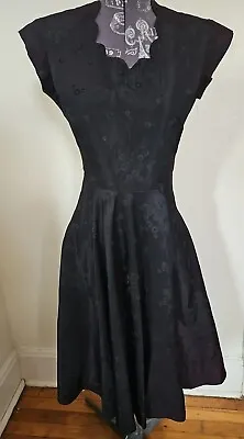 50's Vintage Black Dress Fit & Flare Pinup Holiday Party SOLD AS IS *READ* • $29