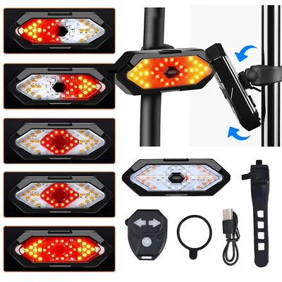 $20.56 • Buy Bicycle Tail Light USB Wireless Remote Control Turn Signal Warning Lamp + Horn