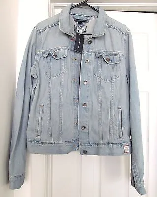 TOMMY HILFIGER VINTAGE LOOK DENIM JACKET Coat 100% Cotton Blue Size XL NEW • $43.75