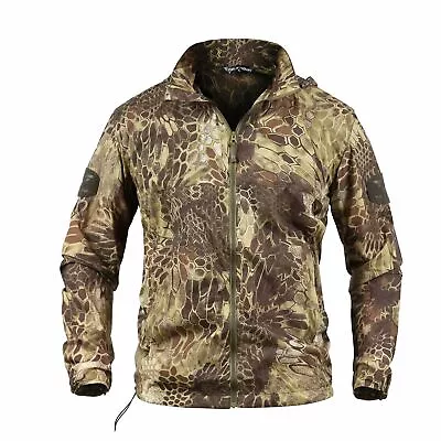 Tactical Military Mens Jacket Sunscreen Skin Windbreaker Coat Waterproof Hoodie • $23.73