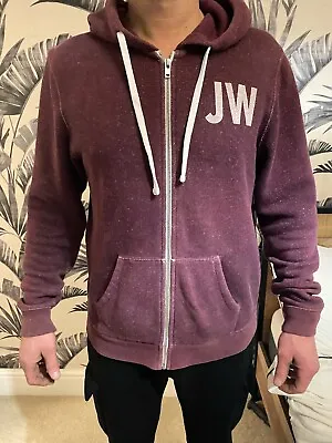 Burgundy Jack Wills Size Medium Textured Zip Hoodie  • £4.50