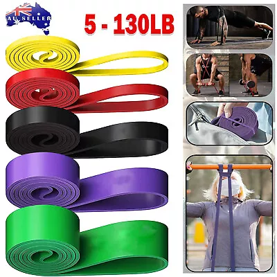 5-130LB Heavy Duty Resistance Yoga Bands Loop Exercise Fitness Workout Band Gym • $38.99