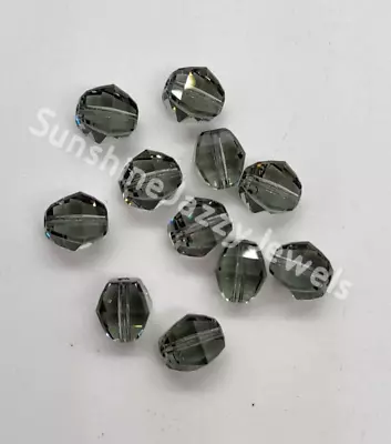 $9.50 • Buy 6pc Swarovski Crystal Black Diamond 8mm Lucerna 5030 Beads; Rare! Silver Gray