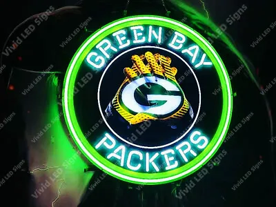 Green Bay Packers Vivid LED Neon Sign Light Lamp With Dimmer • $249.99