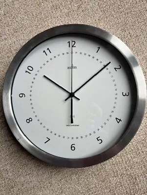 Acctim Radio Controlled 30cm Wall Clock In Brushed Aluminium – NO RESERVE • £9.99