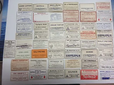 50+old Pharmacy-apothecary-medicine Bottle Labels=super Collection • $11.99