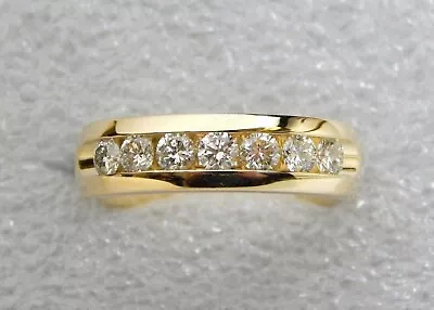 Men's 1.40Ct Round Wedding Band Engagement Pinky Ring Solid 14K Yellow Gold • $391.99