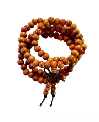 Buddhist Meditation Prayer Bead Mala Bracelet 108 BeadsNatural Sandalwood • $8.99