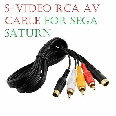 1.8m S-Video Audio Composite TV AV RCA Cable Lead Cord Scart For Sega Saturn • £2.98