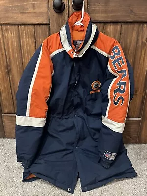 Vintage Starter NFL Chicago Bears Puffer Parka Long Jacket Size M • $89
