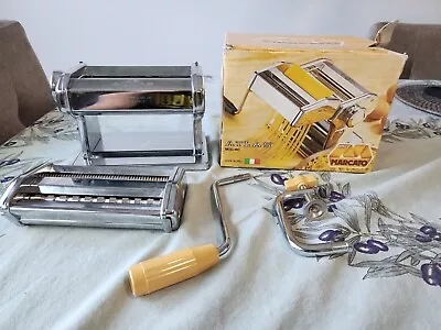 Marcato Atlas Pasta Maker Model 150 Deluxe Hand Crank Machine Vitantonio Italy 4 • $34.97