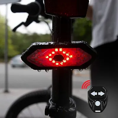 $11.99 • Buy Bicycle Tail Light USB Wireless Remote Control Turn Signal Warning Lamp + Horn