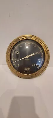 Vintage Large Crosby Industrial Steam Pressure Gauge Brass 4000 Psi • $249.97