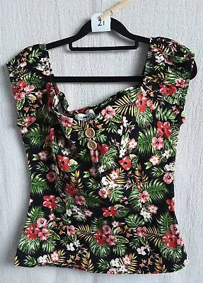 Collectif Top Xl 16 Floral Worn Once • £7.99