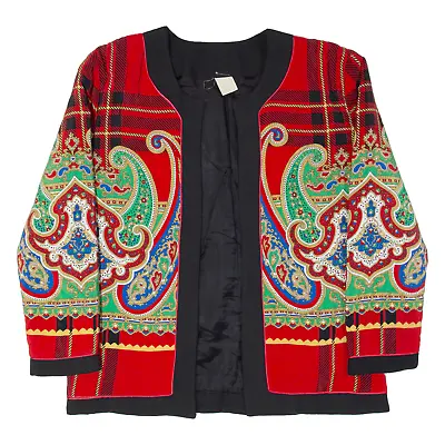 Vintage Womens Jacket Red 90s Paisley M • £19.99