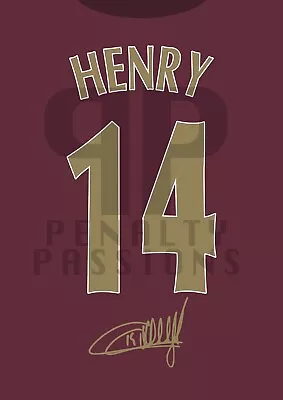 £5.99 • Buy THIERRY HENRY Signed ARSENAL REDS Poster Printed Photo Autograph Shirt Gift