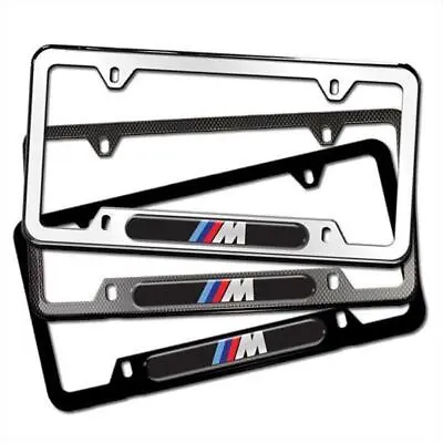 Pair License Plate Frame For BMW Audi AMG BENZ Aluminum Universal US Tag Holder • $15.80