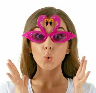 Flamingo Sunglasses | Fancy Dress Hawaiian Costume Hen Party Cute Pink Funny Spe • £3.99