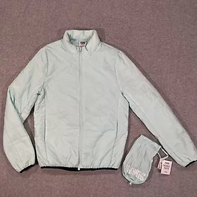 PINK Victorias Secret Packable Puffer Jacket Sz X-Small Mint Teal Full Zip XS • $13.96