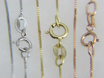 $73.99 • Buy Solid 14k Gold Box Chain Real 14kt Gold Necklace Made In Italy** Top Quality** 
