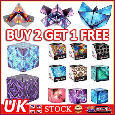 £4.99 • Buy 3D Magic Cube Shashibo Shape Shifting Box Anti Stress Hand Flip Puzzle Toys Gift