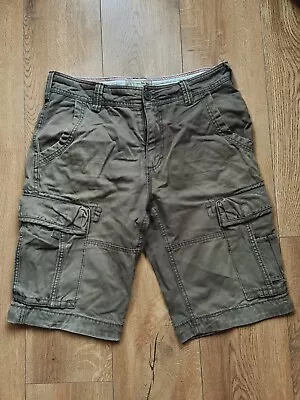 Fat Face Shorts Mens Pure Thick Cotton Cargo Combat Military Khaki Brown 32. • £32