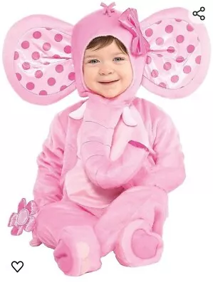 Pink Elephant Girls Fancy Dress Zoo Animal Kids Babies Infants Costume Outfit • £5