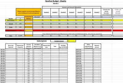 $19 • Buy Barefoot Investor Weekly Automated Budget Excel Workbook