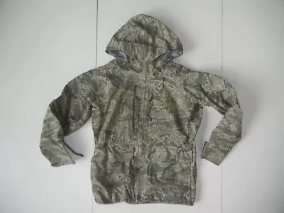 AIR FORCE Green Nylon TIGER STRIPE RAIN PARKA Military Jacket Coat Adult S-SHORT • $40.49