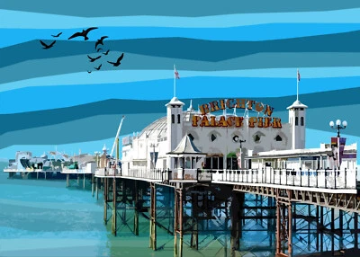 £15 • Buy The Brighton Pier Limited Art Print By Sarah Jane Holt 