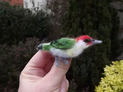 Woodpecker Brooch Gift Bird Badge Pin Needle Felted British Wildlife Woodland  • £18