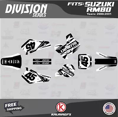 Graphics Decal Kit For Suzuki RM80 (2000-2001) RM 80 Division Series - White • $54.99