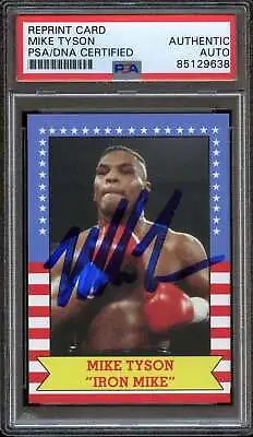 Mike Tyson Psa/dna Auto Trading Card Red White Blue Iron Mike Hof • $150