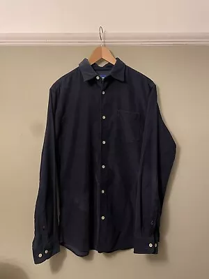 Jack & Jones Navy Corduroy Kelvin Shirt - Medium • £3.50