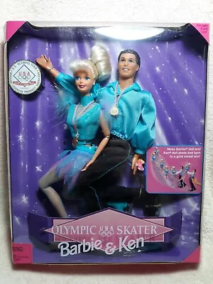 NEW NRFB 1997 Barbie & Ken USA Olympic Skater 18726 • $15