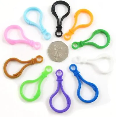 Plastic Trigger Clasps  Hooks Clip SNAP For Key Ring Bag Toys Colourful Kids • £1.99