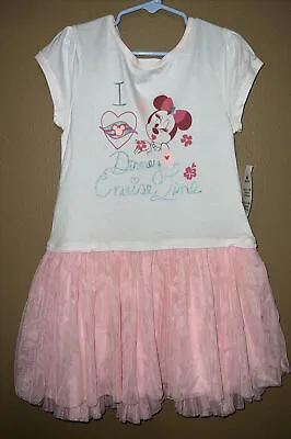Disney Cruise Line~ Minnie Mouse Dress Tutu Dress Pink Floral Girl~Sz M~See Pics • $25