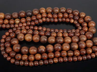 Natural Wood Sandalwood Rosewood Round Spacer Loose Beads 15.5'' 6mm 8mm 10mm • $3.47