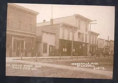 Real Photo Webberville Michigan South Main Street Scene Stores Postcard Copy • $11.99