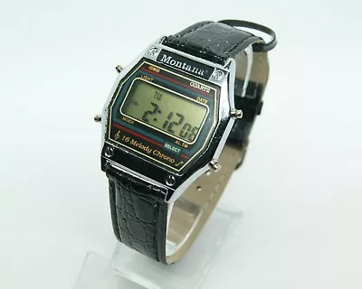 Vintage Wrist Watch Montana Quartz Digital 16 Melody Alarm • $34.89