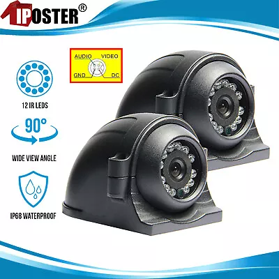 HD 4PIN Rear Side View Reverse 12 LED Camera IR Night Vision  For Truck 2 Pieces • $69.29