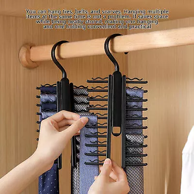 Tie Hanger Belt Tie Rack With 360 Swivel Necktie Scarf Shawl Organization Closet • $9.82