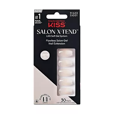 KISS Salon X-tend Press-On Nails Nail Glue Included Words' Light White Medium... • $16.34