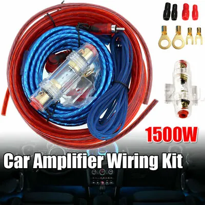 8GA 1500W Car Amplifier Wiring Kit Power Cable Amp Speaker Wire Audio Subwoofer • £6.99