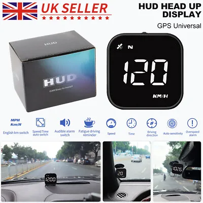 Car HUD Digital GPS Speedometer Head Up Display MPH Overspeed Alarm Universal # • £16.96